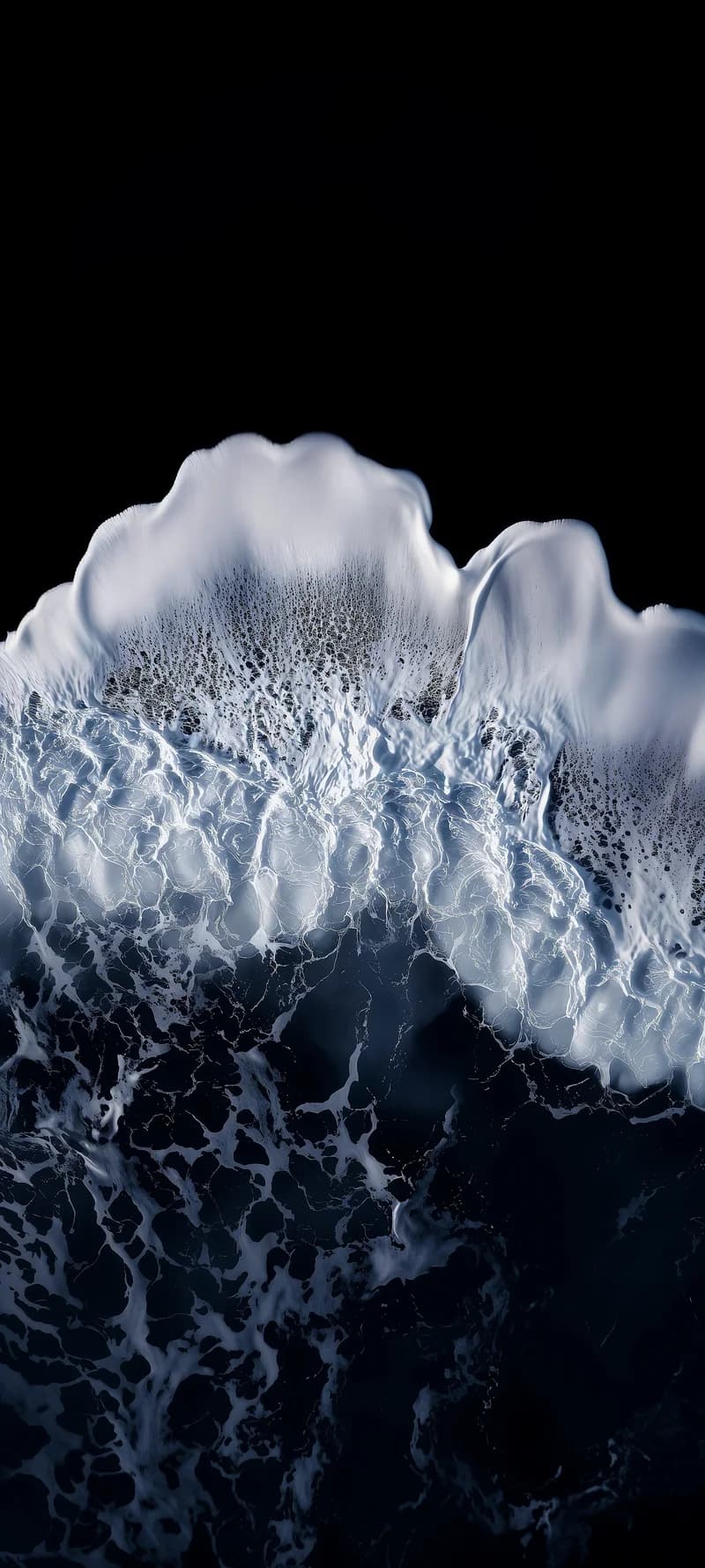 Dark Ocean Waves Foam 4K Wallpaper